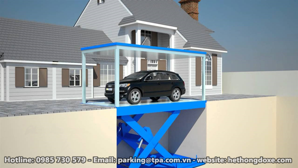 Cầu nâng đỗ xe âm sàn một khoang
